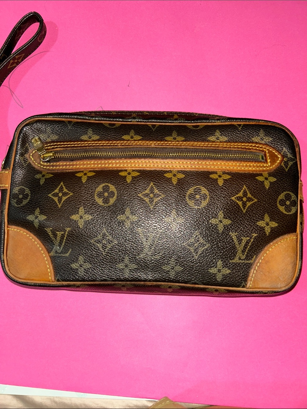 Louis Vuitton Monogram Canvas Toiletry Pouch in Brown and Tan